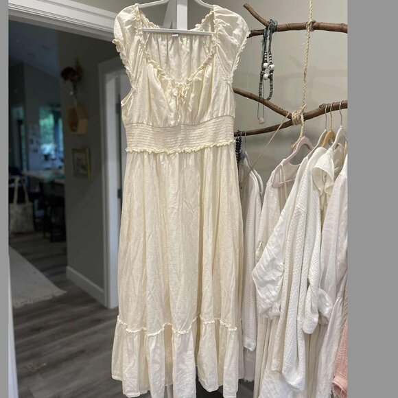 Old Navy Cream Cottage Chore Clip Dot Dress XL - Picture 6 of 10